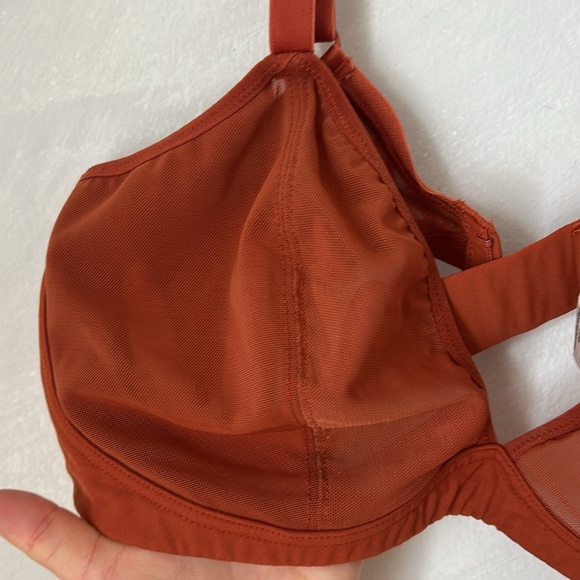 Knix v Ashley Graham mesh Deep V Bra size XXL 40B 40C orange rust - Picture 5 of 7